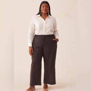 Avenue Wide Leg Trousers size 22 Quiet Luxury Dark Academia Career Minimalist